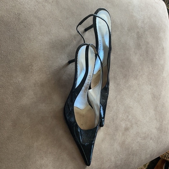 🤩host Pick🤩 Putti Oro Vero Cuoio Patent Leather Euro Thin Heel Slingback - Picture 2 of 7